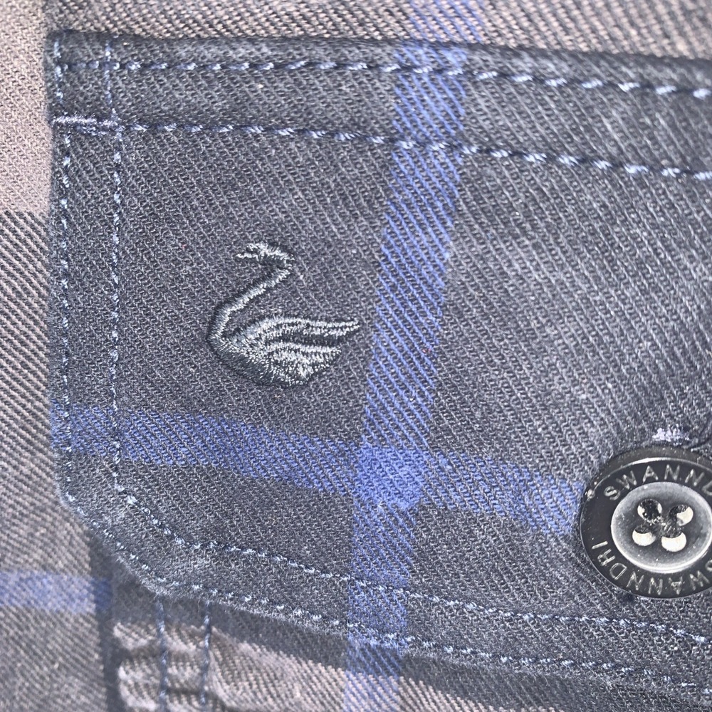 Swanndri Plaid Button Quilted Shacket Mens Large Gray Black Blue New Zealand - Picture 3 of 16